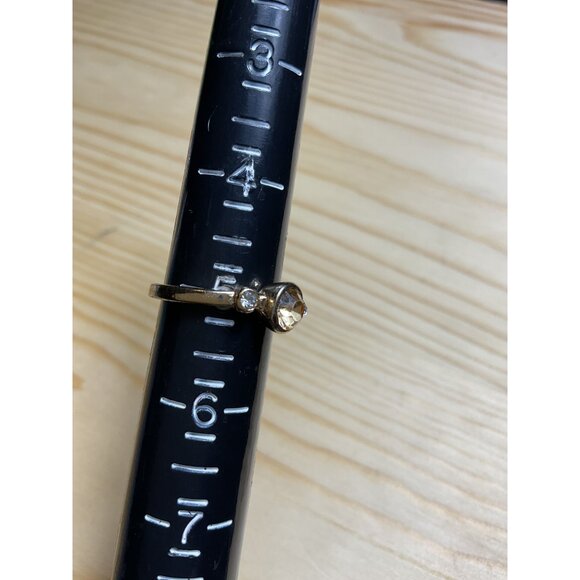 Gold-Tone Rhinestone Ring With Clear Stones & Centerpiece - Picture 4 of 4